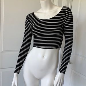American Apparel cropped striped shirt M
